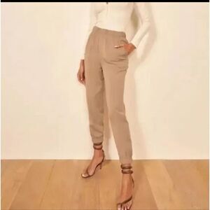 REFORMATION Montana High‎ Waist Utility Jogger Pants Tencel Khaki Tan Size Small